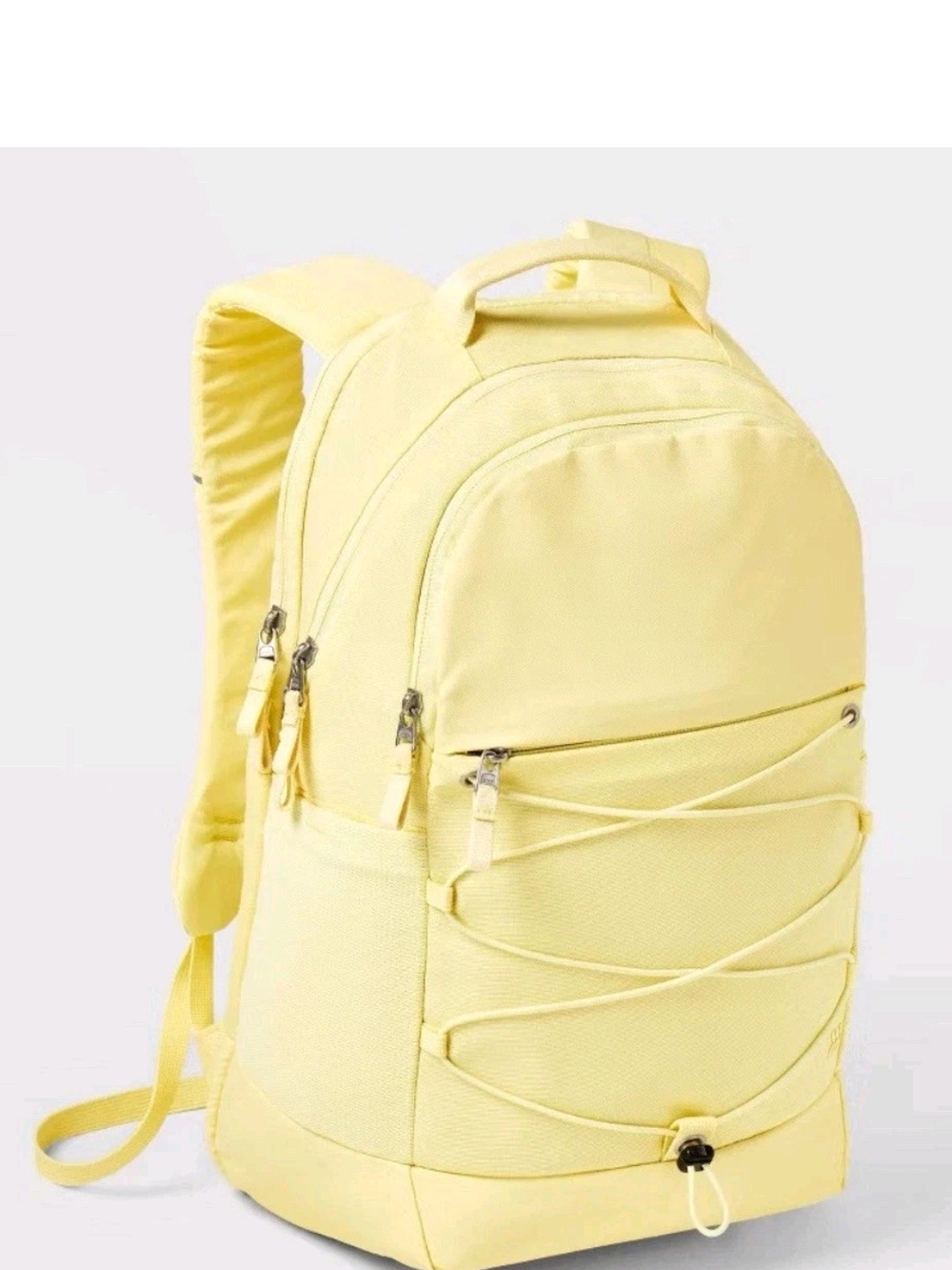 All In Motion Buttercream Yellow 17.5 In Water Resistant Backpack Book Bag Nwt